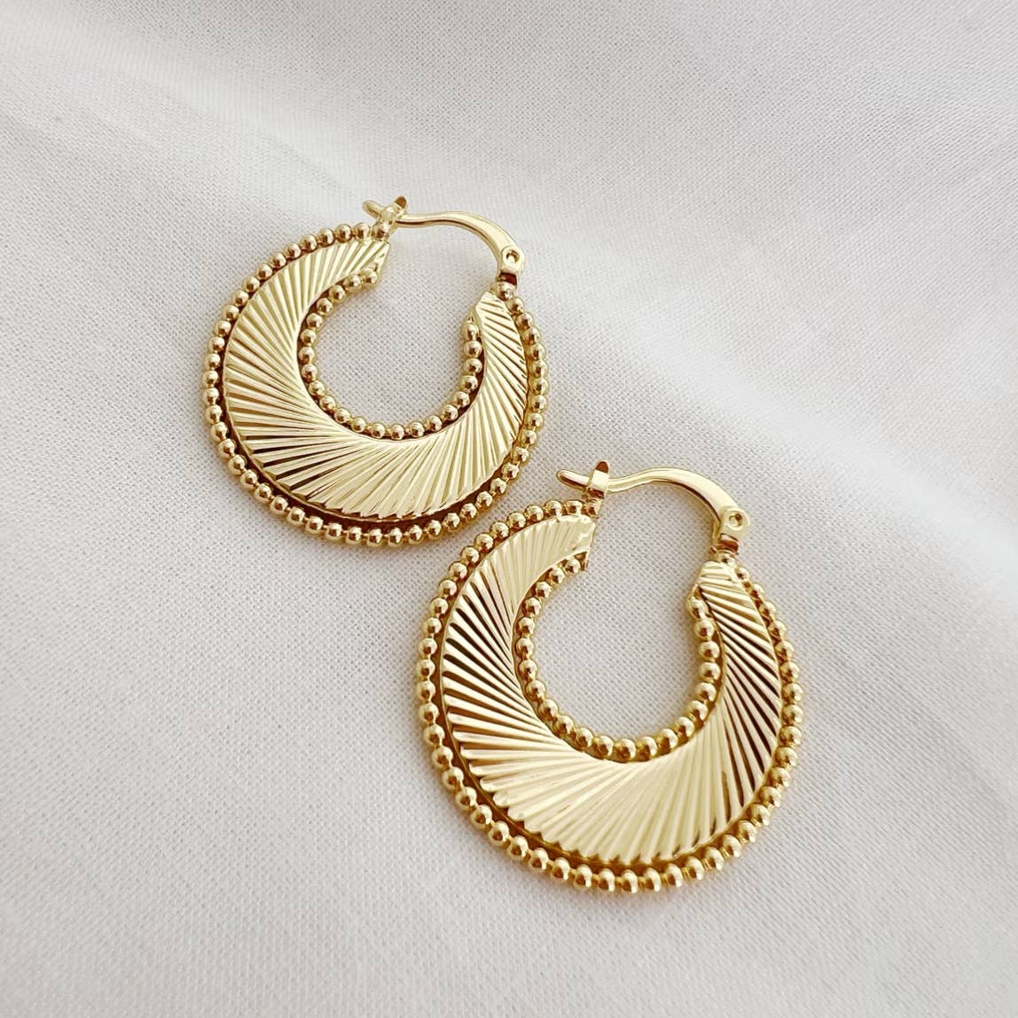 Sunburst Spiral Hoop Earrings