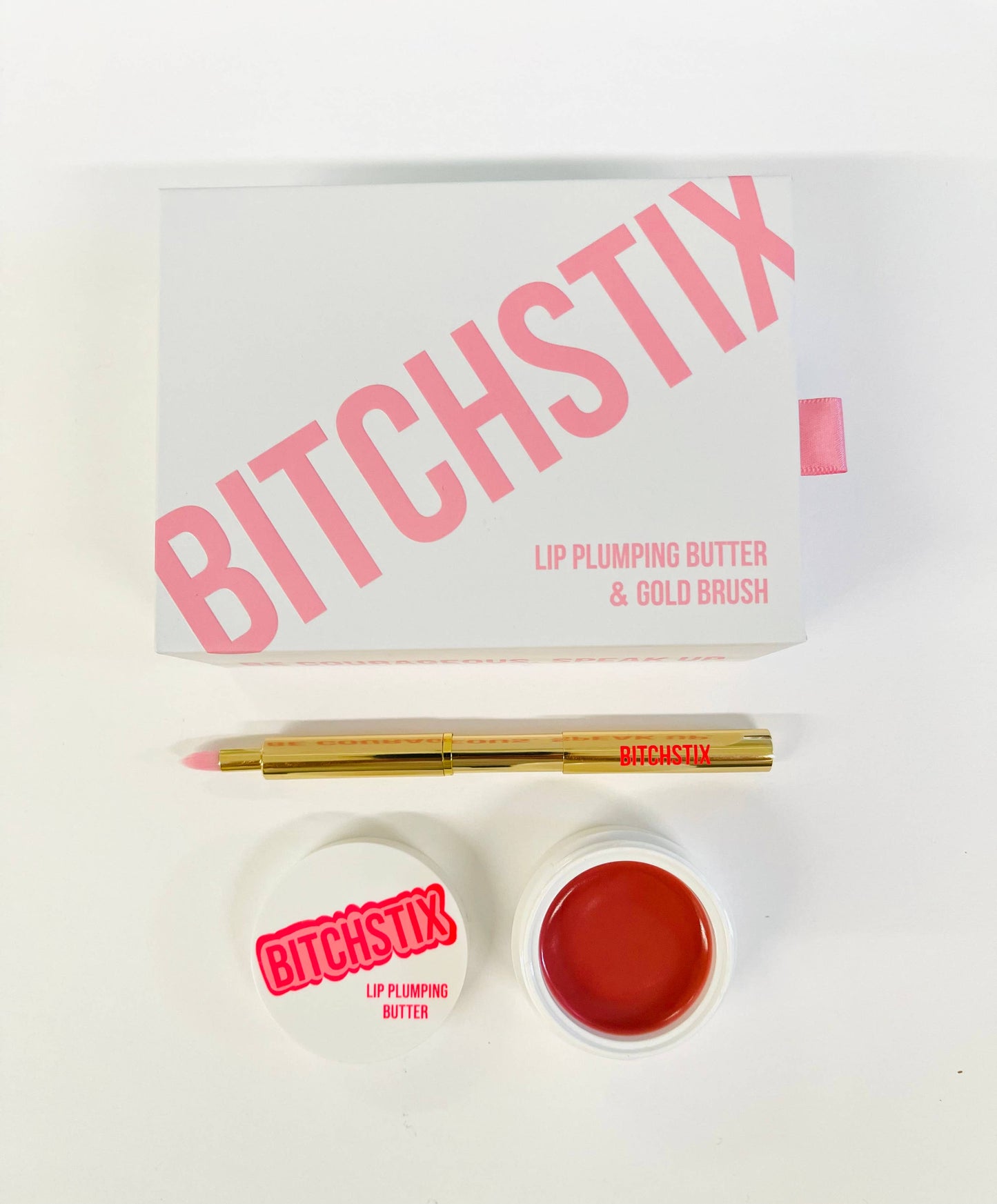 Lip Plumper and Gold Lip Brush Set