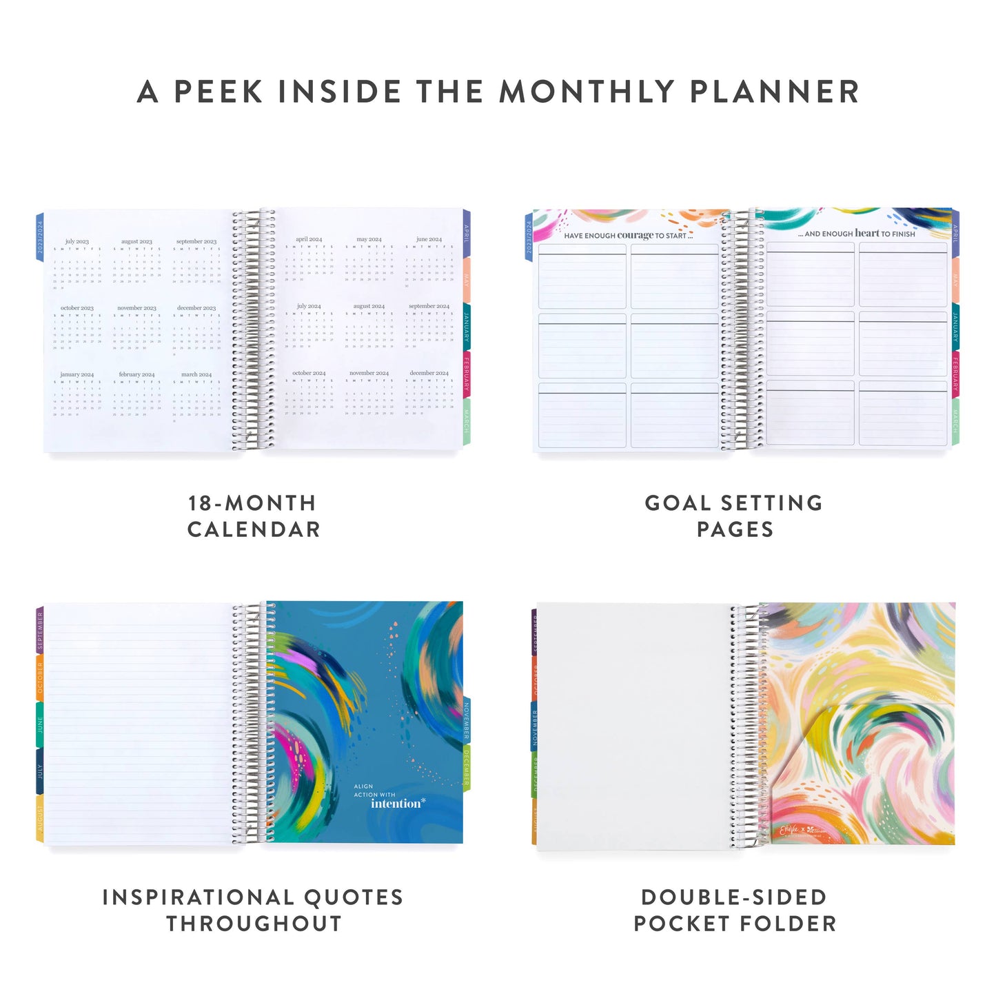 7x9 New Year Metallic Coiled Monthly Planner