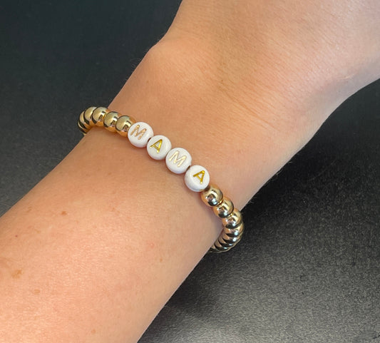 Gold Word Bracelet - Mama