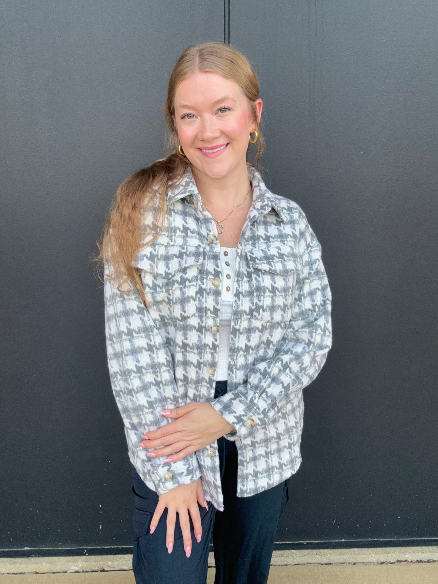 Pattern Button Jacket