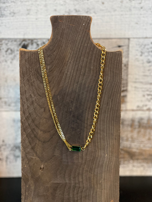 Emerald Gold Necklace