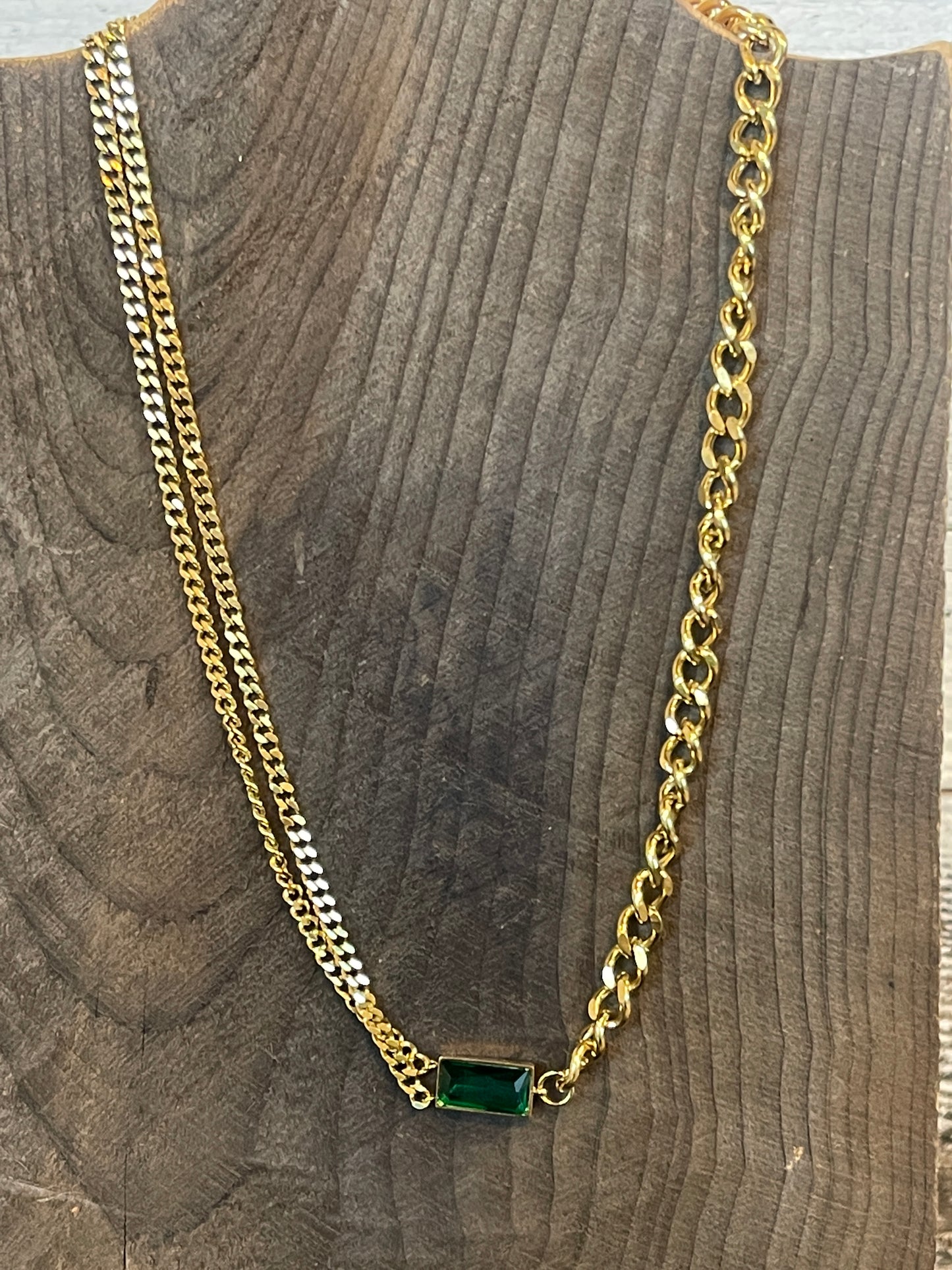 Emerald Gold Necklace