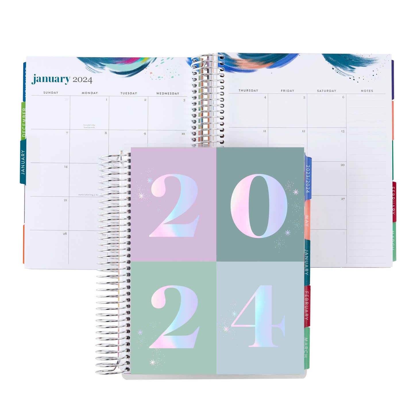 7x9 New Year Metallic Coiled Monthly Planner