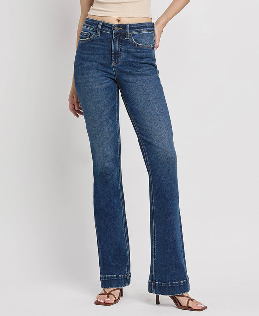 High Rise Trouser Hem Bootcut Jeans