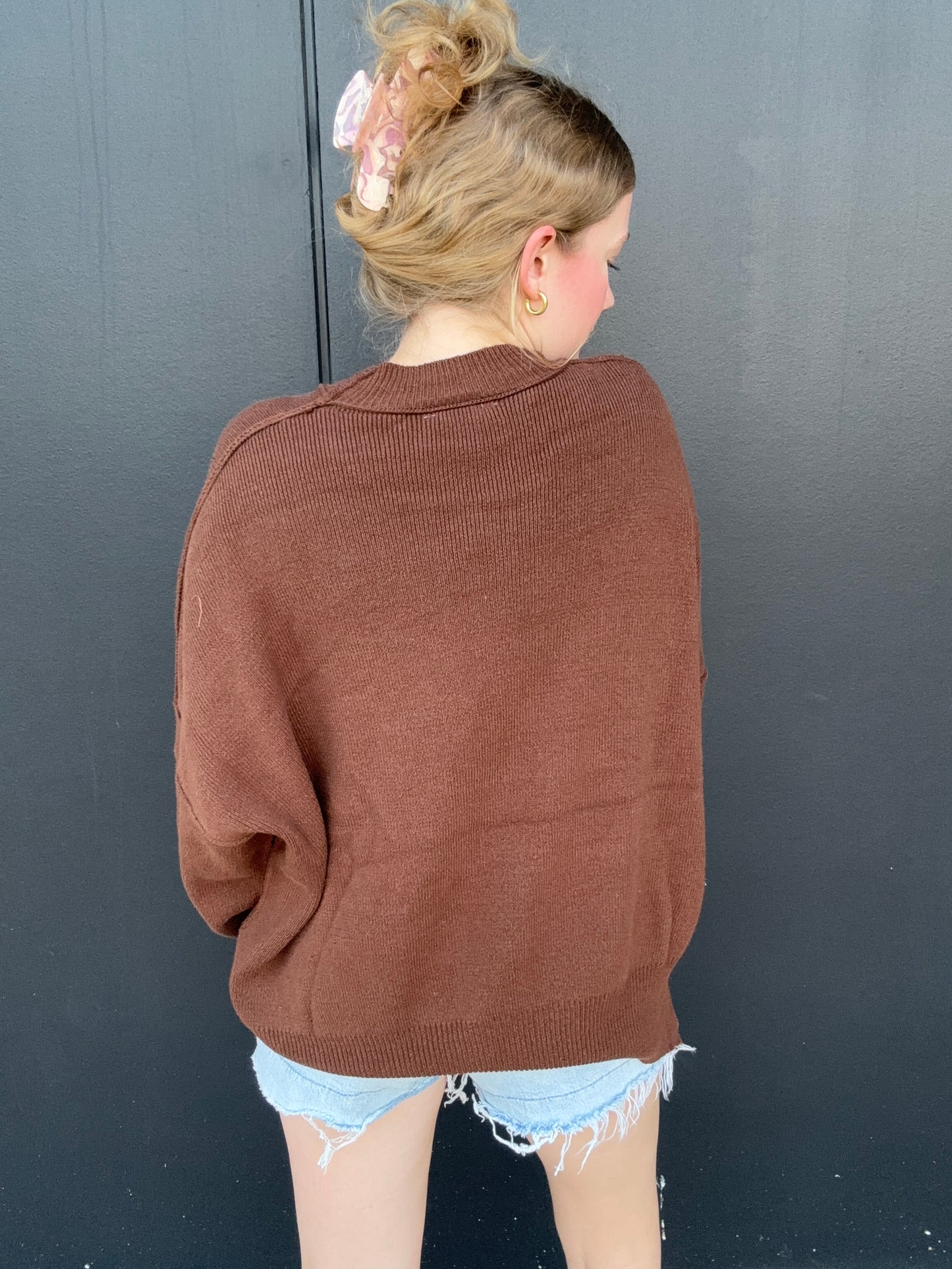 Ribbed Hi-Lo Sweater