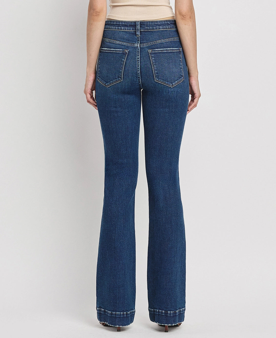 High Rise Trouser Hem Bootcut Jeans