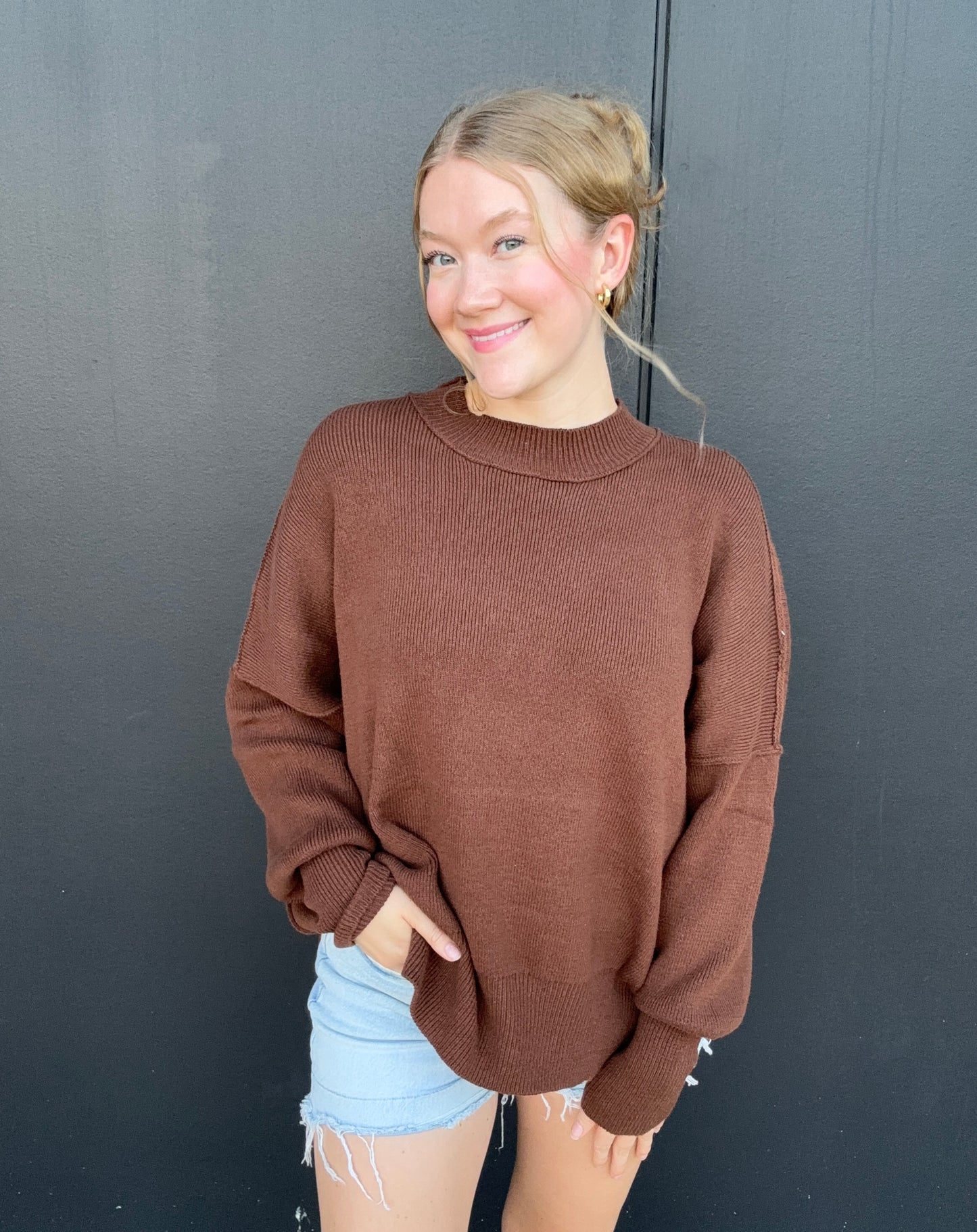 Ribbed Hi-Lo Sweater