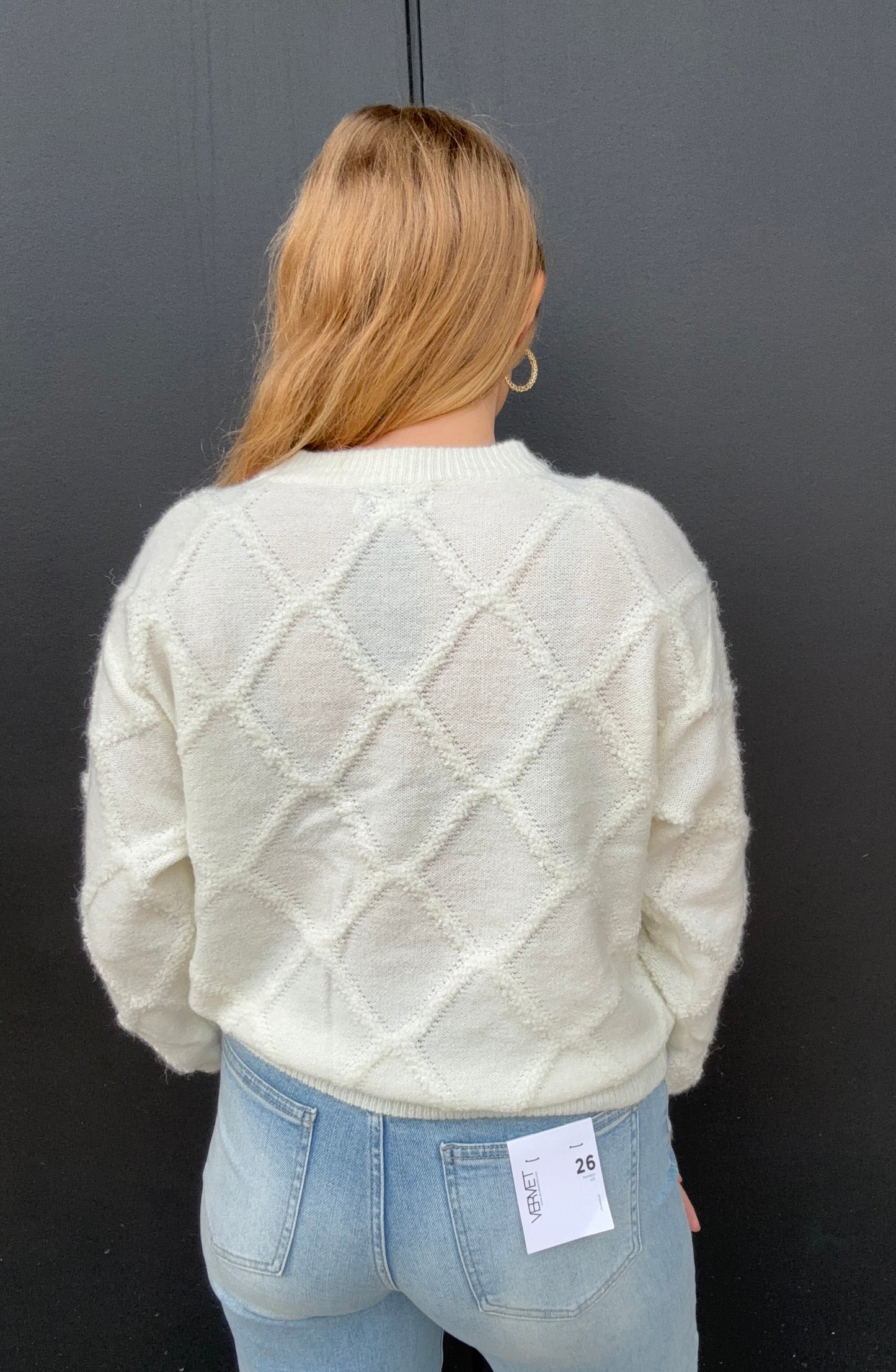 Ivory Argyle Sweater