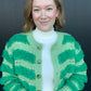 Greco Fuzzy Stripe Cardigan