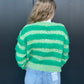 Greco Fuzzy Stripe Cardigan