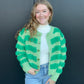 Greco Fuzzy Stripe Cardigan