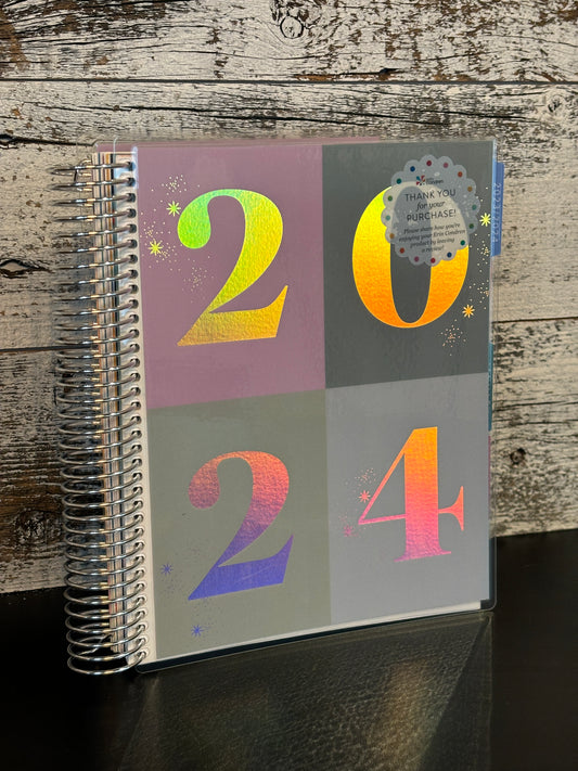 7x9 New Year Metallic Coiled Monthly Planner