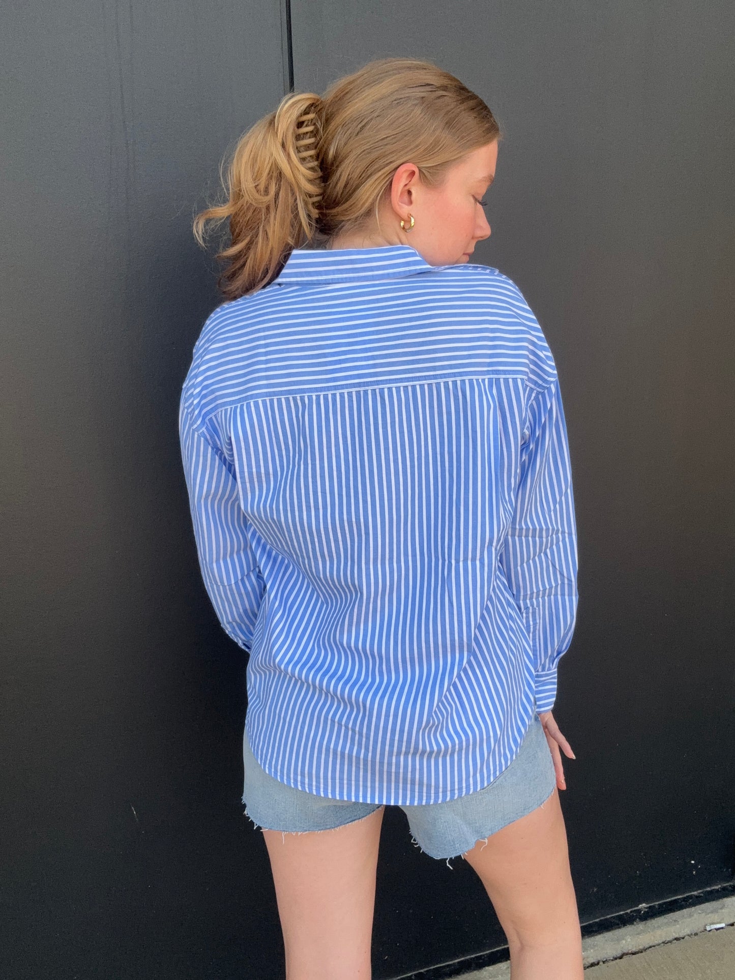 Ocean Stripe Button Down