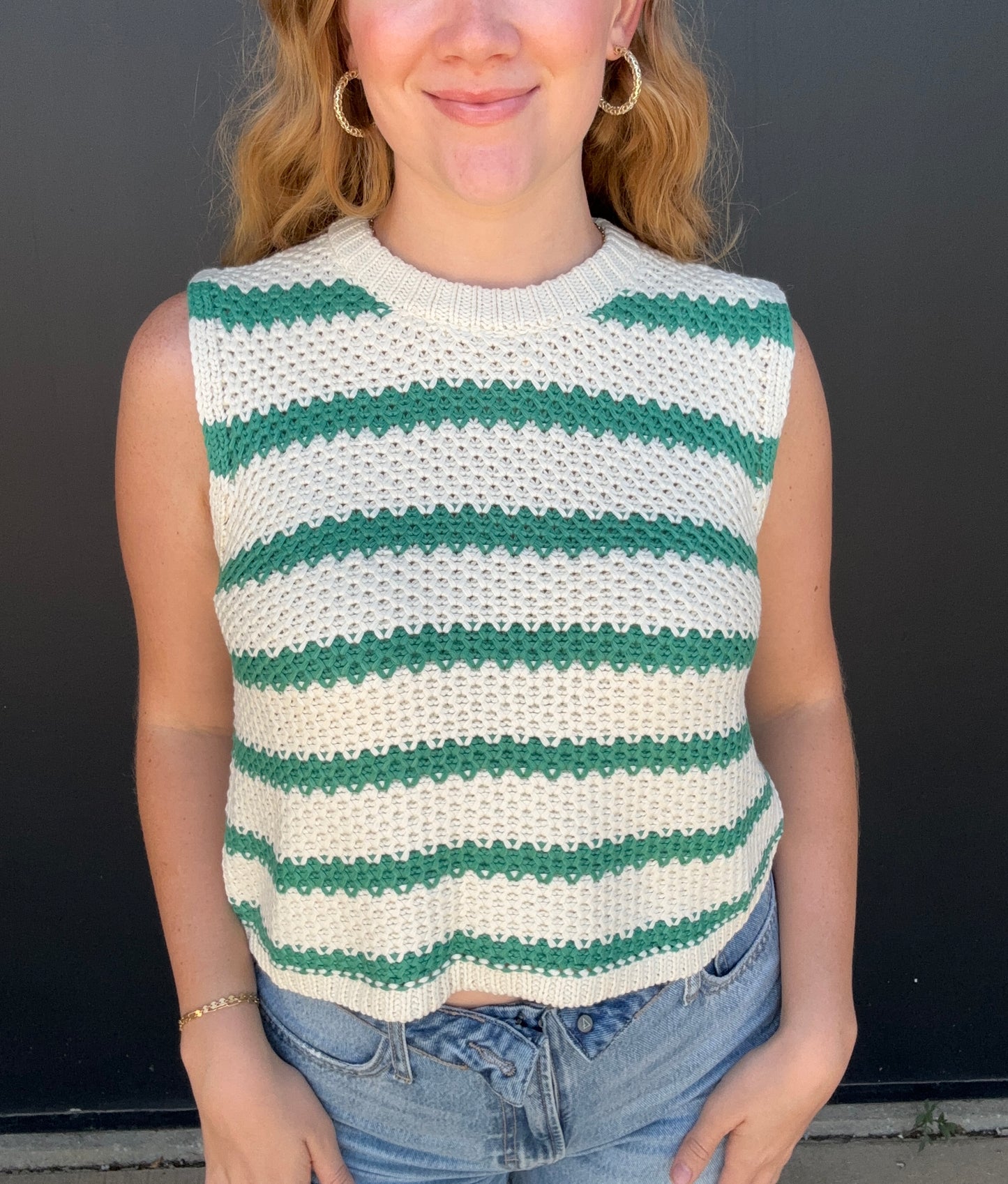 Spearmint Stripe Top