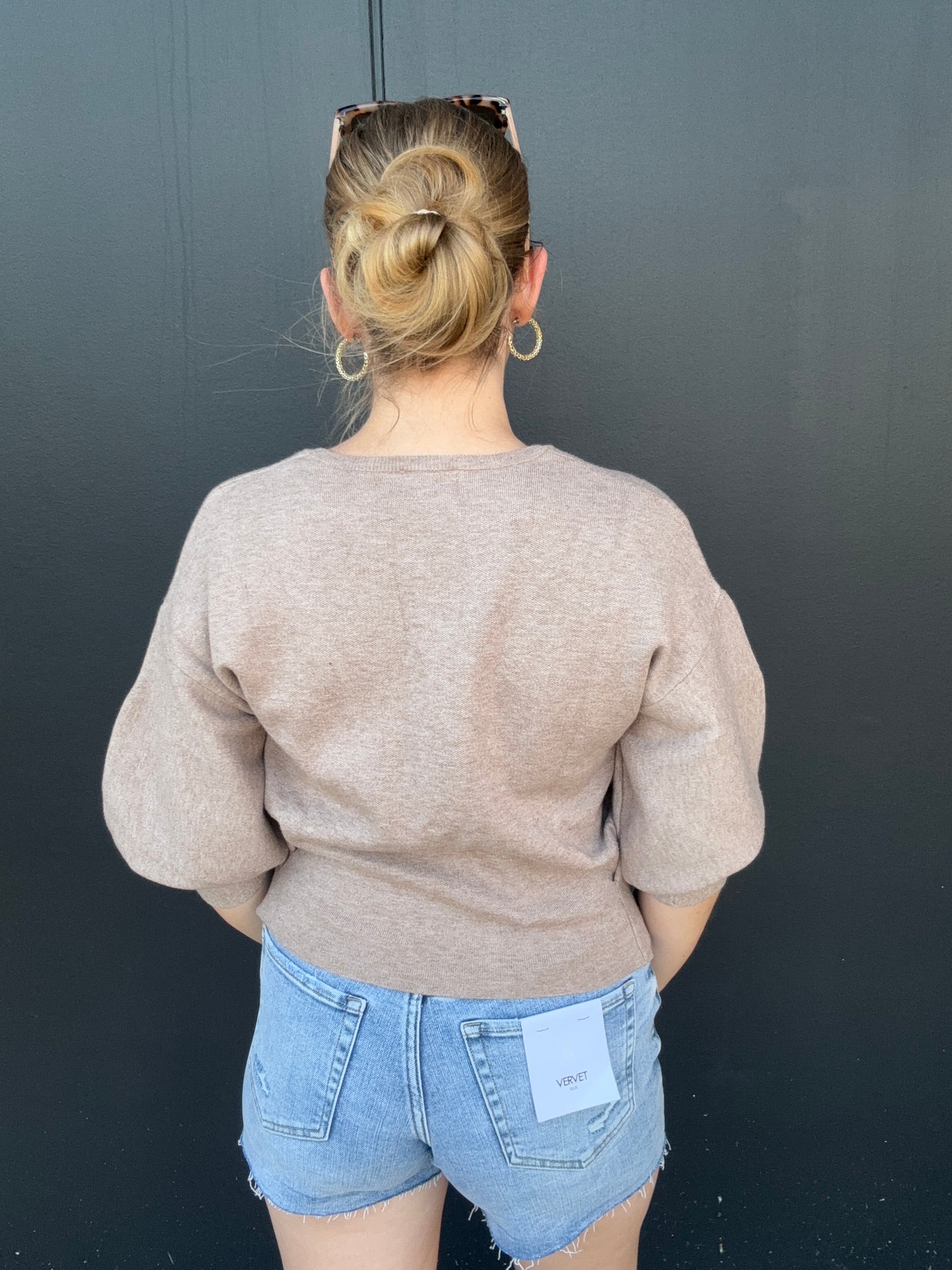 Puff Sleeve Sweater Top