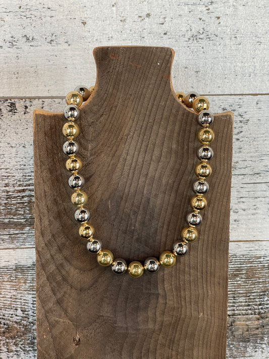 Eleanor Gold & Silver Beaded Necklace