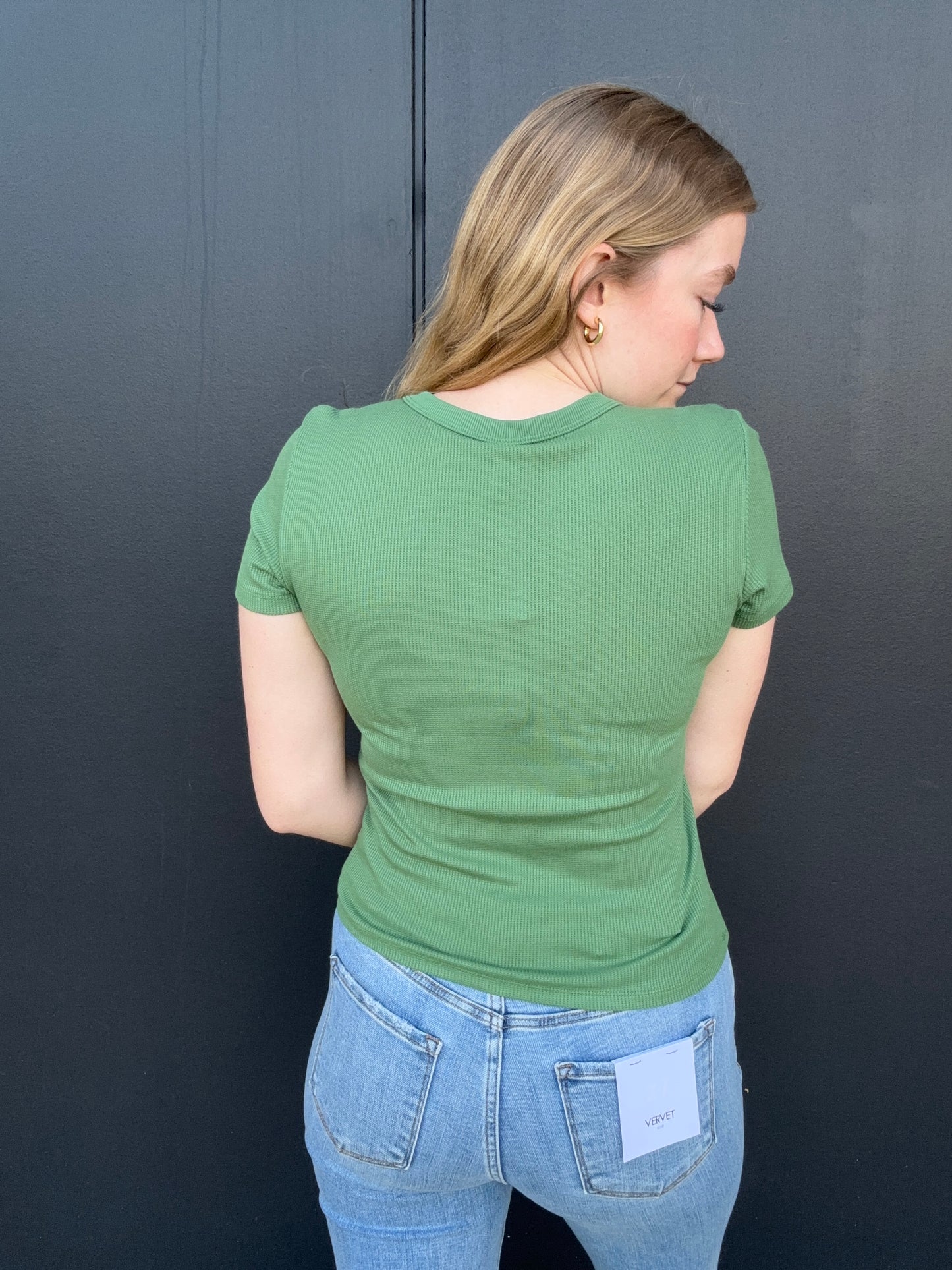 Go Green Waffle Knit Top