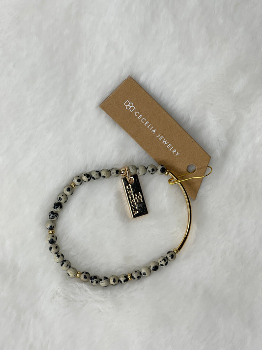Single Layering Bracelet - Dalmatian Jasper